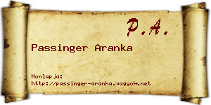 Passinger Aranka névjegykártya